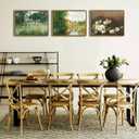 LANCHI95 Framed Canvas Wall Art Vintage Decor, Classical Oil Painting Canvas Prints Champ fleuri, Vintage Wall Art for Home Room Bathroom Decor (Flower 1, 12x16 inch)