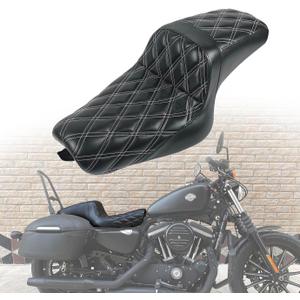 White MotorcycleSeats fit Harley Sportster Seat for Harley Sportster 883 1200 X48 72 Iron883 XL883N 2004-2006&2010-2022 Front Rear Driver Passenger Seat TwoUp seat for 3.3up-4.5 GAL Fuel Tanks