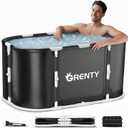 Foldable Portable Ice Bath Tub for Athletes, XXL 130 GAL Ultra Large Cold Plunge Tub with Floating Thermometer, Recovery and Therapy Cold Hot Baths Tub at Home Garden Yard Outdoor Gym