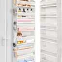 ULG Over The Door Organizer with 6 Large Pockets 12 Side Pockets, 50lbs Weight Capacity Door Hanging Organizer for Bedroom, Bathroom, Pantry, Nursery Storage, Beige (Ivory)