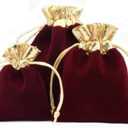 Snadulor 20 Pcs Soft Velvet Drawstring Pouches Bags for Jewelry,Wedding,Gift,Candy Bags,Party Favors,4x5 inch(Wine Red)