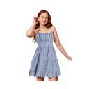 COZYEASE Girls' Floral Print Ruched Bust Ruffle Hem Sleeveless High Waist Cami Dress Boho Short Dresses,14Y