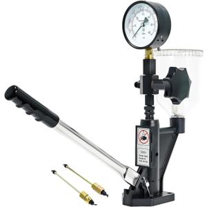 600Bar Diesel Fuel Injector Tester Kit, 8700PSI Diesel Injector Nozzle Leak Down Tester, Dual-Scale Fuel Pressure Gauge Kit for Injector Nozzle Pressure Test, M12/M14 Connectors