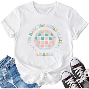 Teacher Shirt for Women Be Kind T-Shirts Funny Teachers Day Short Sleeve White, Large