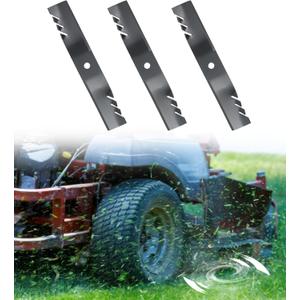 ELITEWILL 3 Mower Blade Mulching Blades Set Fit for 54 in John Deere M143520, M145516, M152726, Lawn Mower Parts, Black