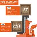 YATOINTO Toe Jack 5 Ton, Hydraulic Jack, Floor Jack Seal Kit for Construction Landscaping Farm Projects
