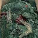 WBHome Real Touch Mixed Evergreen with Pinecones Foliage Prelit Garland, Winter Greenery Garland for Christmas Holiday Seasonal Outdoor/Indoor Home Decor Mantle, 6FT Long