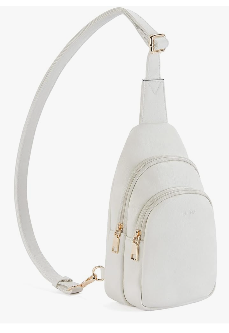 Telena Small Sling Bag for Women Leather Crossbody Fanny Packs Chest Bag for Women