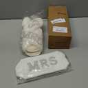 Xtinmee Personalized Initial Wedding Bride Slippers MRS Pearl Letter Makeup Bag Bridal Shower Gifts for Wedding Day (C)