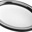 New Star Foodservice 26733 Oval Stainless Steel Sizzling Platter with Insulated Holder, 11.63" x 8", Black