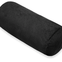 Bolster Pillow with Removable Velvet Cover, Round Cylinder Neck Roll Pillow for Head, Back, Leg Support, Decorative Bed and Couch Pillow 16 x 6 Inches (Black)