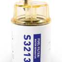 S3213 Fuel Filter Fuel Water Separator With Clear Bowl Replacement for Marine Outboard Motor Mercury Boat Replaces# S3213, 18-17928, 35-809097, 35-60494-1, 18-7932-1