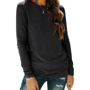 APRLL Long Sleeve Shirts for Women Business Casual Tops Fall Fashion Outfits Basic Workout Tees Beach Vacation Clothes 2025 Dark Grey XXL