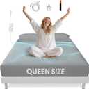 Aekenr Grounding Sheets Gray Queen Size - 90% Organic Cotton + 10% Pure Silver Fitted Bed Sheet for Earthing - 400 Thread Count Deep Pocket Grounded Bedsheets - Improved Sleep Down to Earth Ground Bedding