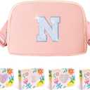 COSHAYSOO Pink Girls Purse Crossbody Initial Fanny Pack Letter Belt Bag for 6 7 8 9 10 11 12 Year Old Girl Birthday Christmas Gifts Party Favor Presents, Preteen Tween Girly Trendy Stuff Monogram N