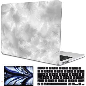 for MacBook Air 13 Inch Case 2026 2025 2024 2023 2022 Release M5 A3449 M4 A3240 M3 A3113 M2 A2681, Scratch Resistant Plastic Hard Shell Case for 2026 MacBook Air 13.6 M5, Gray Feather