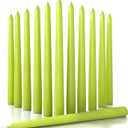 Candwax 12 inch Taper Candles Set of 12 - Dripless and Smokeless Candle Unscented - Slow Burning Candle Sticks Are Perfect As Thanksgiving Taper Candles - Olive