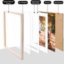 KINLINK 12x16 Picture Frame Natural, Solid Wood Frames with Acrylic Plexiglass for Pictures 11x14/9x12 with Mat or 12x16 without Mat,Wall Display Photo Frame Set of 4