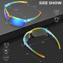 KAPVOE Sports Sunglasses Polarized Cycling Glasses Baseball Running Mountain Bike Triathlon Golf MTB for Men Women - K87 (07)