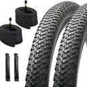 26/27.5/29x2.10 inch Mountain Bike Tire Set 2 Pack 26/27.5/29x2.10 Mountain Bicycle Tires 60TPI Kevlar Foldable and Pair 26/27.5/29 inch Bike Inner Tubes with 2 Pcs Tire Levers (26x2.10 set)