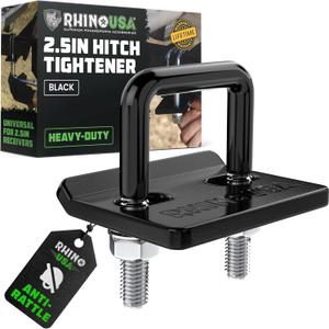 Rhino USA Hitch Tightener Anti Rattle Clamp (for 2.5 inch Hitches) Heavy Duty Steel Trailer Hitch Stabilizer - Weatherproof Protective Anti-Rust Silencer for Bike Rack, Hitch Receiver & More!