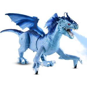 Remote Control Dragon Toy for Kids  RC Large Dragon Figure with Flapping Wings, Roaring Sound, Mist-Spraying, LED Light-Up Eyes  Birthday for Boys, Girls Ages 3+
