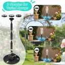 Solar Hanging Bird Bath Fountain, Solar Powered Cascading Water Fountain, Outdoor Hanging Bird Bath with Solar Fountain for Garden, Patio, Backyard