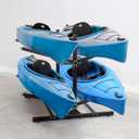 Teal Triangle Freestanding Kayak Storage Rack - Storage Rack for 4 Kayaks or Canoes - Premium Kayak Holder for Indoor & Outdoor Canoe storage - Adjustable Heavy Duty Kayak Storage Stand