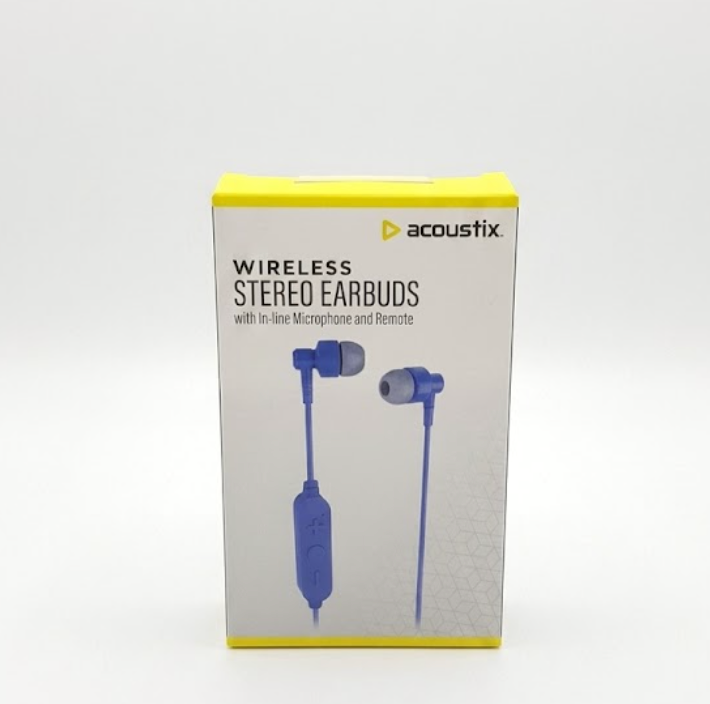 Acoustix Wireless Stereo Earbuds with In-Line Microphone and Remote Brand New