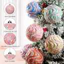 Lanpn 6 Pcs 6" Large Pastel Christmas Ornaments, Big Xmas Ball Outdoor, Plastic Christmas Tree Ornament, Giant Candy Balls Hanging Decor for Candyland Lawn Yard Home Outside, Rainbow Color