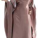Dubai Bat Sleeve Dress Shiny Robe for Women Muslim 1pc Abaya Eid Prayer Clothes Soft Dubai Travel Party Dress Maxi Abaya, Dried Rosea