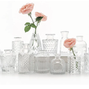 12pcs Glass Bud Vase Set, Small Clear Flower Vases for Centerpieces in Bulk, Mini Vintage Vase for Wedding, Home, Table Decoration