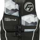 Full Throttle Adult Rapid Dry Flex Back Life Jacket, Grey, Medium
