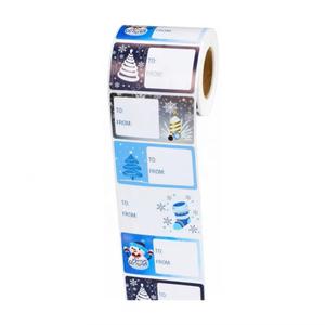 Whaline Christmas Direct Thermal Labels Stickers Red Green Xmas Patterned Rectangle Self-Adhesive Printer Decals for DIY Candle Name Tag Logo Design, 500 Pcs