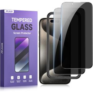2 x ruwa Privacy Screen Protector for iPhone 13 Pro Max and iPhone 14 Plus [6.7 Inch][2-Pack] Tempered Glass with Easy Installation Frame, Anti-Scratch