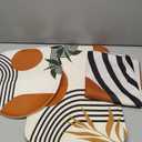 Boho Mid Century Shower Curtain Set with Toilet Lid Cover and Non-Slip Rugs, Abstract Geometric 4 Pcs Modern Minimalist Shower Curtain for Bathroom Set with 12 Hooks