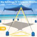 Gorich Beach Tent Sun Shelter with 8 Sandbags, UPF50+ Protection & Windproof Pop Up Beach Canopy Tent Sun Shade for Family, Travel & Camping, Easy Setup Canopy Umbrella