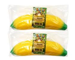 JA-RU Stretchy Banana Toy (2 Pack) – Sand-Filled Squishy Banana Stress Toy for Kids, Fruit Squishies, Stretchy Fidget Toy for Stress Relief, Party Favors & Goodie Bag Stuffers. 3340-2p