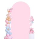 7.2FT Baby Pink Arch Cover,Spandex Fitted Wedding Arch Stand Covers Round Top Chiara Backdrop Cover for Birthday Party Ceremony Banquet Decoration