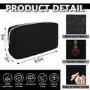 UIXIZQ Waterproof Small Makeup Pouch for Purse,Nylon Travel Toiletry Storage Pouch Cute Preppy Cosmetic Bag for Women Girl,Waterproof Makeup Organizer Skincare Bag Purse with Zipper(Small-Black)