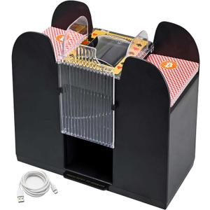 6 Deck Automatic Card Shuffler, USB/Battery-Operated Uno Shuffler Card Machine, Automatic Shuffler for Card Games