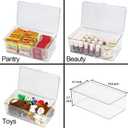 ZEXALOR Clear Plastic Storage Bin with Lid, Makeuo Holder, Fridge Organizer, Refrigerator Organizers and Storage, Small Container for Pantry, Office, Dresser, Bathroom, Kitchen, Snack