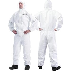 Hazmat Suit Disposable Coverall | Full Body Painters Suit in 7 Sizes with Multiple Specifications for Men & Women - Small, White, 1