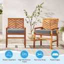 19 x 19 Inch Outdoor Chair Cushions with Tie Straps, Set of 4 Thick Water Repellent Square Patio Chair Pads for Garden Lawn Patio Furniture, Linenweave Gray