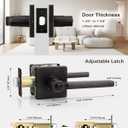 Probrico 1 Pack Door Handle Square Privacy Bed/Bath Lever, Keyless Lever with Adjustable Backset Latch Oil Rubbed Bronze Finish