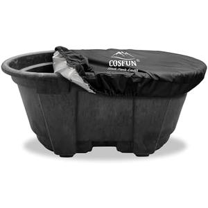 COSFUN 100 Gallon Oval Stock Tank Cover,Waterproof Dust Proof Anti-UV Ice Bath Cover,Keep Water Trough Clean(Elastic Bottom,Black) COSFUN 100 Gallon Oval Stock Tank Cover,Waterproof Dust Proof Anti-UV Ice Bath Cover,Keep Water Trough Clean(Elastic Bottom,Black)