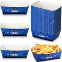 Chuangdi 50 Pcs Graduation Snack Trays Disposable Food Holder Congrats Grad Paper Food Trays Wedding Popcorn Tray Birthday Party Supplies for Graduation Party Supplies Decoration Platter (Blue)