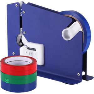 Steel Tape Bag Sealer with Bag Trimmer - Includes 6 Rolls of Tapes - Poly Bag Sealer Tape Machine, Bag Sealing Tape Dispenser for Fruit, Greens and Ground Meat Packaging
