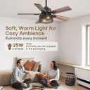 Farmhouse Ceiling Fans with Lights and Remote, 42 Inch Black Caged Ceiling Fan, Indoor/Outdoor Ceiling Fan with Dual-Color Blade Warm White Lighting for Bedroom, Patio, Kitchen, Living Room