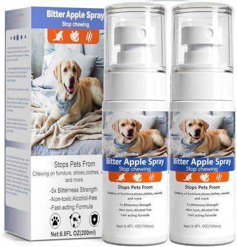 XALVIONT 2 Bottles Bitter Apple Spray for Dogs – No Chew Spray for Dogs – Stop Chewing & Licking, Natural Bitter Taste Dog Training Spray, Non-Toxic & Safe for Furniture, Shoes & More - Blue